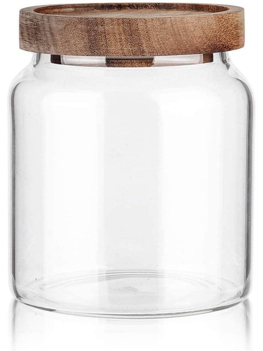 Glass Storage Container Airtight Food Jars Kitchen Canister with Wood Lids, 20 O
